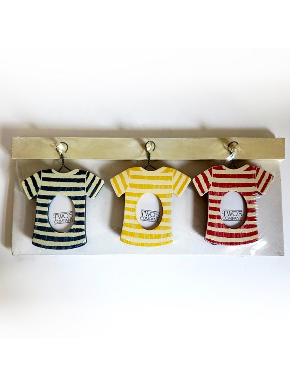Mini T-Shirt Picture Frames Set of 3 Hang on Wooden Bar OR Stand Up w/Easel-Back